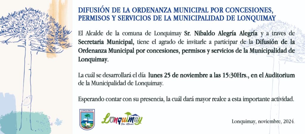 Difusión de la Ordenanza Municipal por Concesiones…